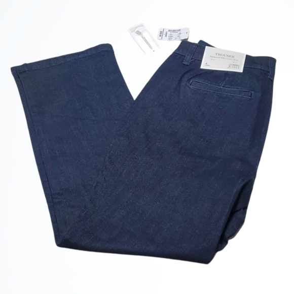 Christopher & Banks Dark Blue Trouser Relaxed Fit High Rise Jeans Size 4S - Picture 1 of 5
